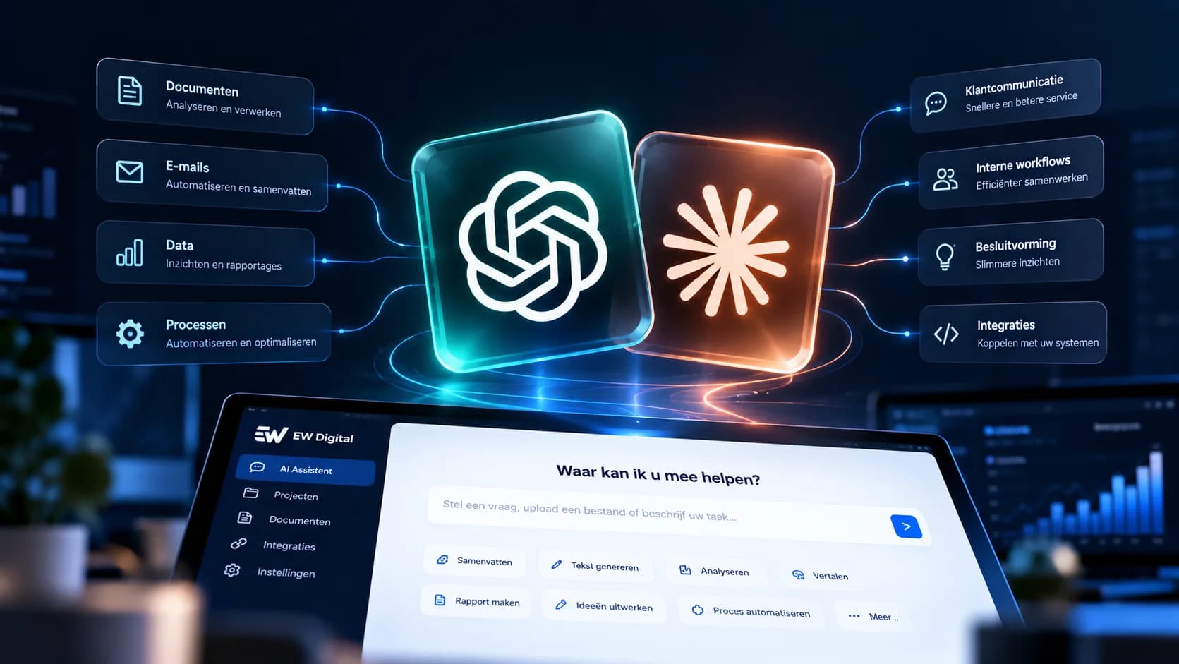 Conceptuele AI-werkruimte voor documenten, e-mails, data, klantcommunicatie en interne processen